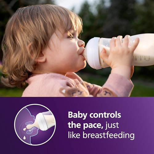 Philips Avent Natural Baby Bottles, Fast Flow, 11 oz, BPA-Free, 2-Pack