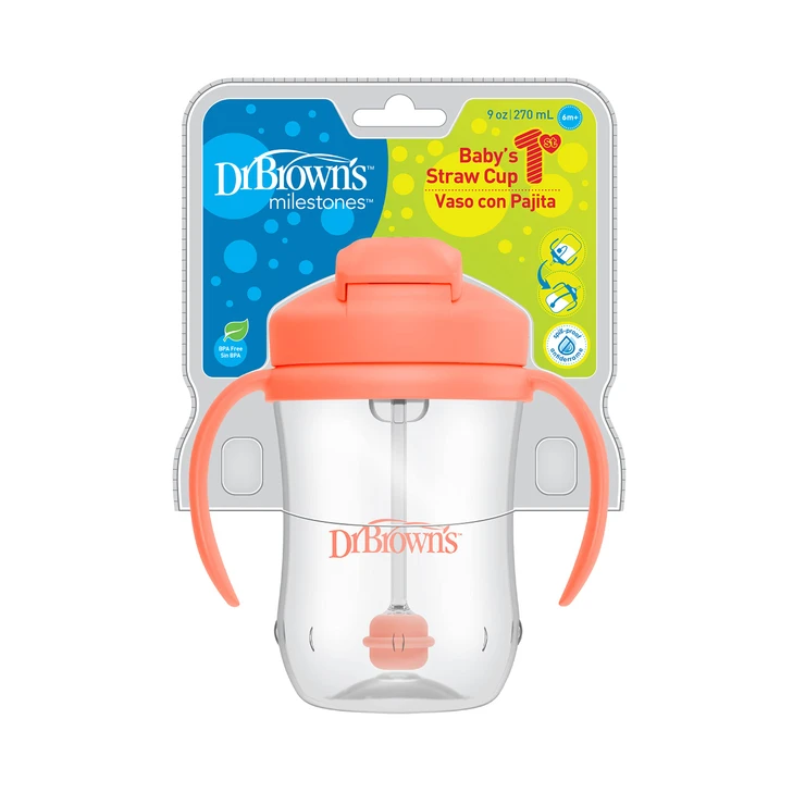 Dr. Brown s Milestones Baby s First Straw Cup, Training Cup with Weighted Straw - TC91103-P12