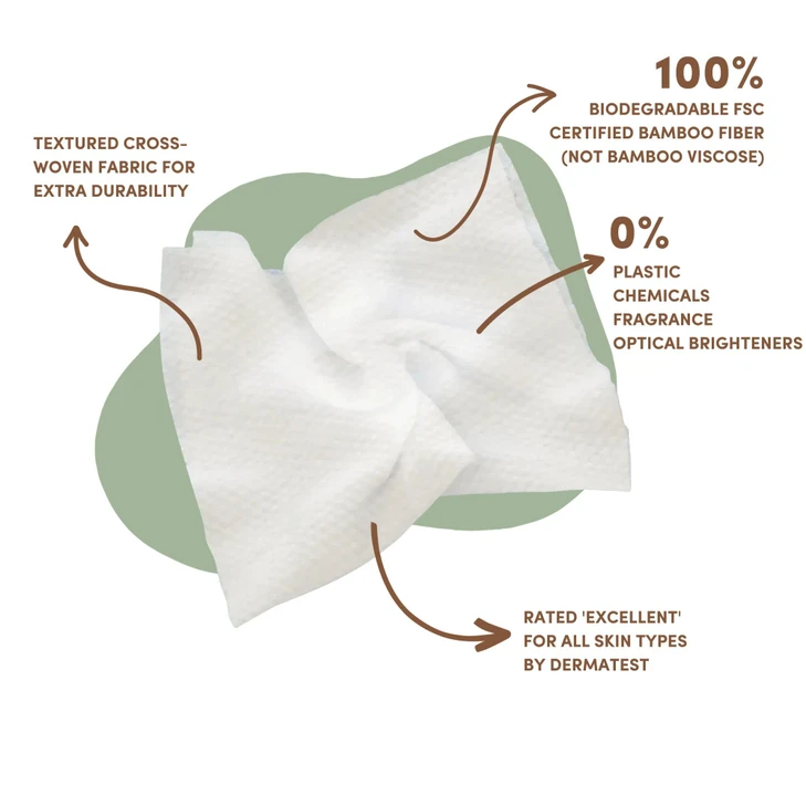 Terra Bamboo Dry Baby Wipes Biodegradable Bamboo Fiber Wipes, Unscented, Sensitive Skin