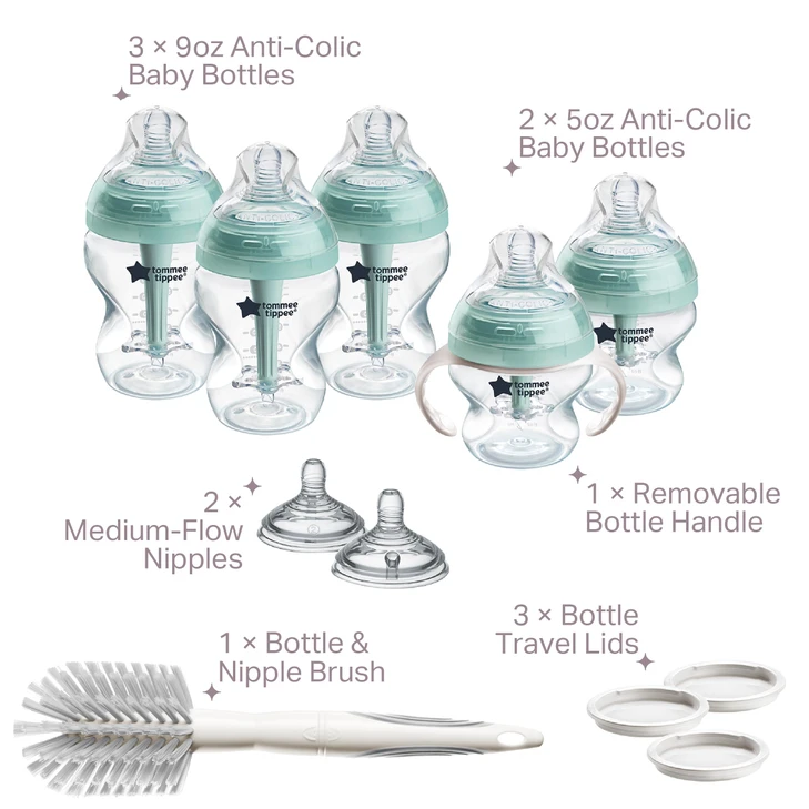 Tommee Tippee Advanced Anti-Colic Baby Bottle Set, Newborn 0m+