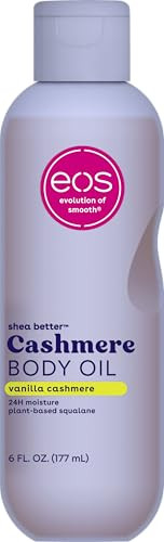 eos Cashmere Body Oil, Vanilla Cashmere, 24 Hour Moisture, Plant-Based Squalane to Soothe