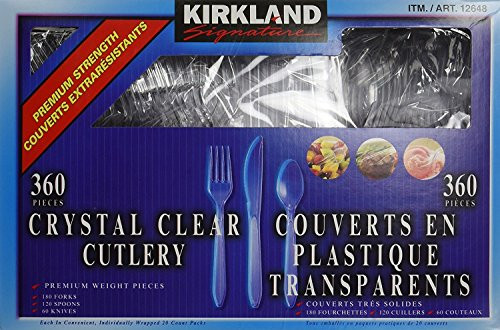 Kirkland Signature Crystal Clear Cutlery, 360 Count (Pack of 1)