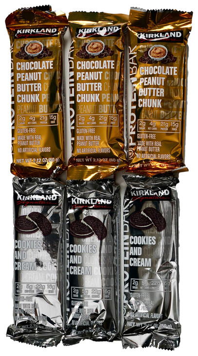 Kirkland Signature Protein Bars Chocolate Peanut Butter Chunk/ Cookies & Cream Flavor, 42.4 Oz