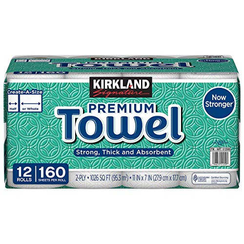 Kirkland Signature Premium Big Roll Paper Towels 12-roll, 160 Sheets Per Roll