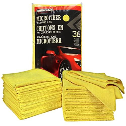 Kirkland Signature Ultra High Pile Premium Microfiber Towels, 36 Count (Pack of 1), Yellow - 713160