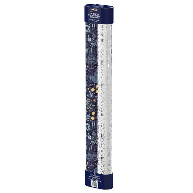 KIRKLAND Double-Sided Hanukkah Double Sided Wrapping Paper, 2 Rolls, 180 Sq. Ft. Total