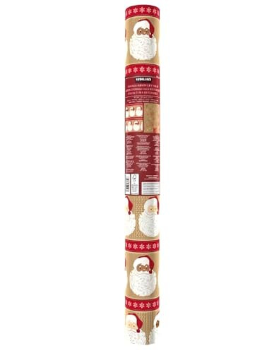 KIRKLAND Double-Sided Roll KRAFT Christmas Gift Wrap 270 Sq. Ft. Total Santa Face