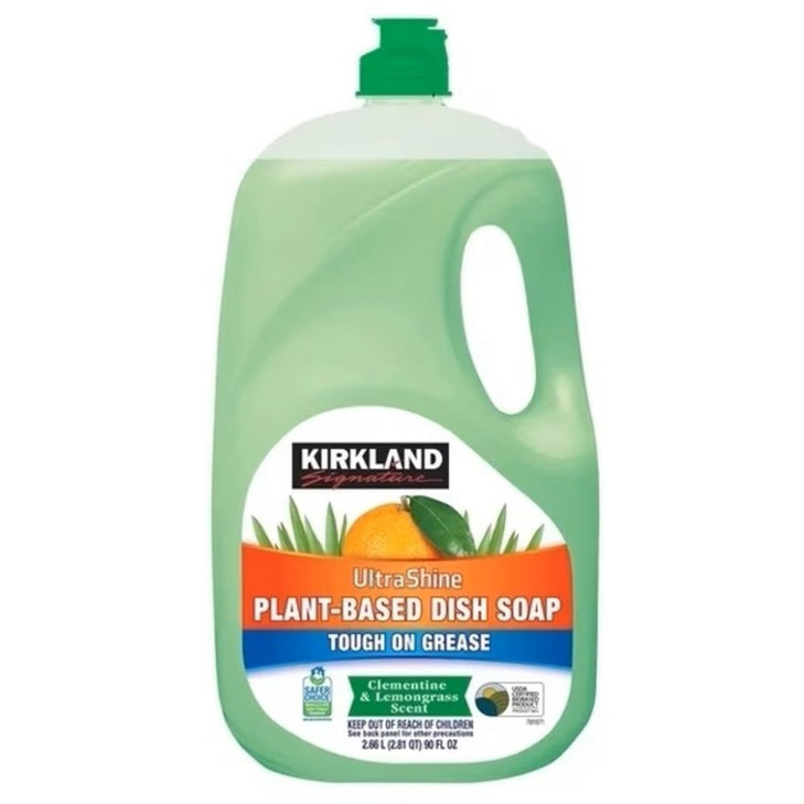 KIRKLAND Signature Ultra Shine Plant Based Dish Soap, 90 Fluid Ounce