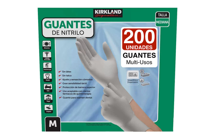 Kirkland Signature Nitrile Gloves, Box of 200, Medium for Health Care, Food Service