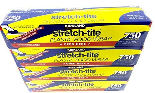 4 Pack - Kirkland Signature Stretch Tite Plastic Food Wrap 11 7/8 X 750 ft.