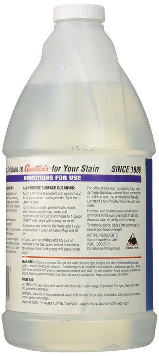 Austin s 00051 Clear Ammonia Multipurpose Cleaner - 64 Ounce