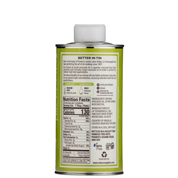 La Tourangelle Salads & Saut Avocado Oil for Cooking, Hair, 16.9 fl oz