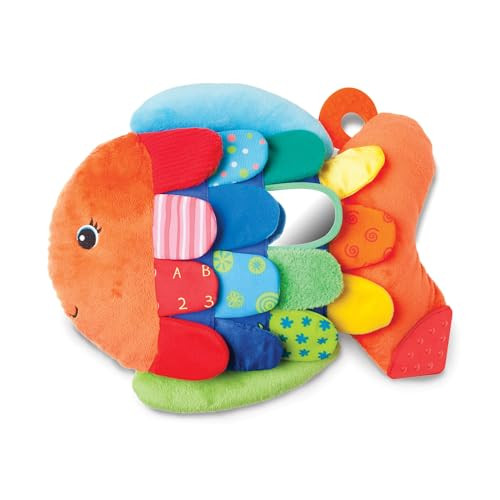 Melissa & Doug K s Kids, Flip Fish Stuffed Animal, Soft Baby Book, Multi-Textured Squeaking