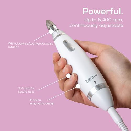 Beurer MP62 Professional Nail Drill Kit, Portable Electric File Machine