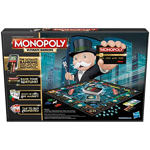 Hasbro Gaming Monopoly Ultimate Banking Edition Board Game for Families and Kids Ages 8 and Up