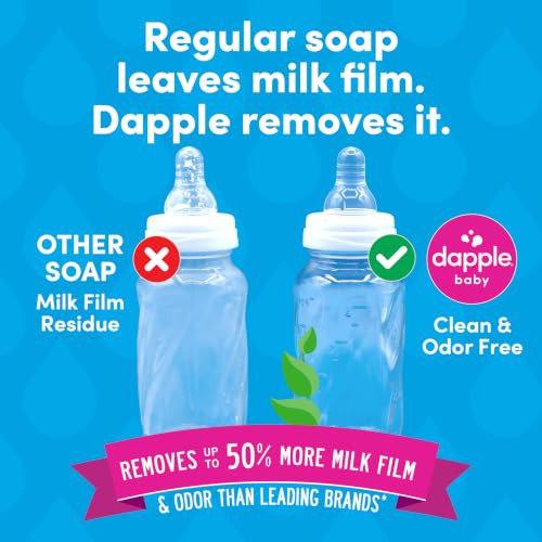 Dapple Baby Fragrance Free Bottle & Dish Soap - (3 Pack) 16.9 fl oz - Cleans Baby Bottles