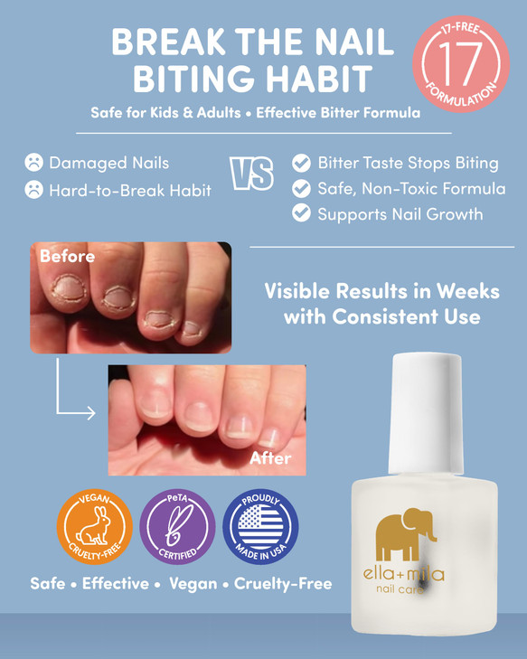ella+mila No Bite Nail Polish - Kids Nail Biting & Thumb Sucking Prevention