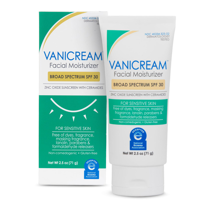 Vanicream Facial Moisturizer SPF 30, 2.5 Fl Oz, Formulated without Common Irritants