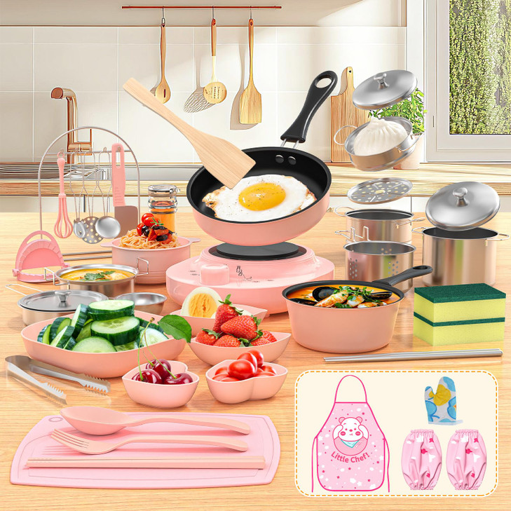 Gotoofun Kid Cooking Sets Real Mini Kitchen, Food Making for Beginner Children 8 9 10 11 12 Boys