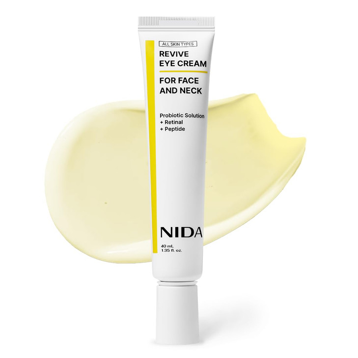 NIDA Revive Eye Cream For Face And Neck Probiotic Solution, Retinal, Peptide Wrinkles, Fine Lines