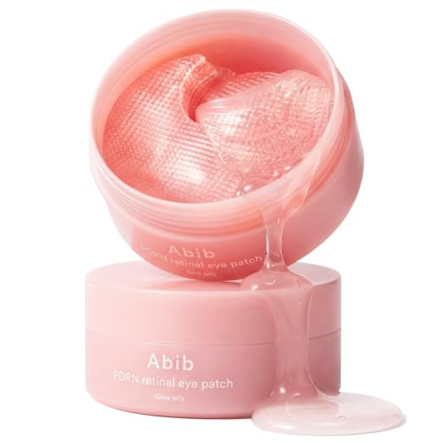 Abib PDRN Retinal Eye Patches for Rejuvenating Puffy Eyes with Glow Jelly Niacinamide 60 Count Korean Skin Care