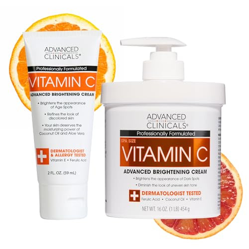 Advanced Clinicals Vitamin C Cream Visibly Brightening Body Lotion Vitamin C Moisturizer Skin Care Body Cream For Women