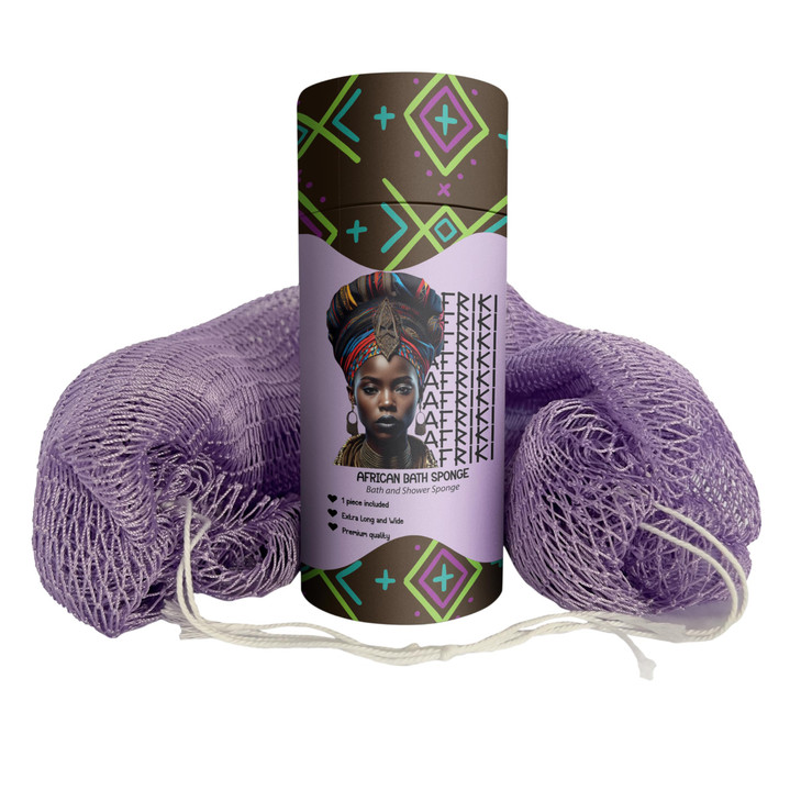 African Net Sponge Premium Authentic Exfoliating Body Scrubber Extra Long Stretch Bath Sponge for Shower Deep