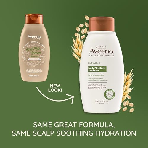 Aveeno Oat Milk Blend Moisturizing Shampoo Ultra Hydrating for Dry Damaged Hair 12 fl oz