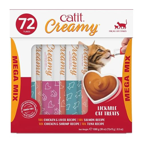 Catit Creamy Lickable Cat Treat 72 Pack 0 5 oz Each