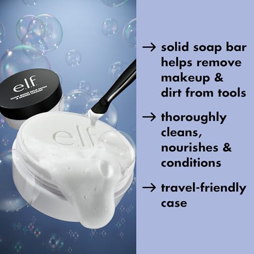 e l f Clean Queen Solid Brush Sponge Cleaner Cleanses Face Eye Makeup Brushes Sponges Nourishing Non Damaging Formula