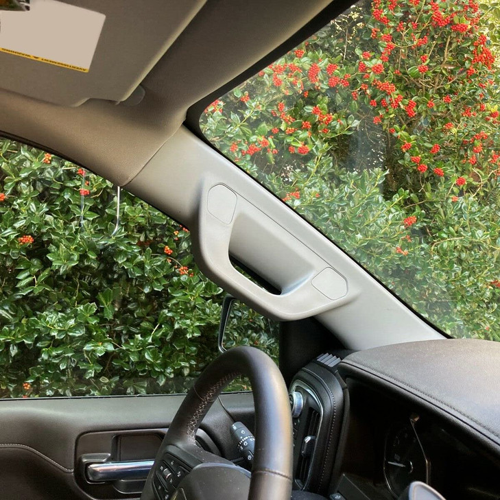 ECOTRIC A Pillar Grab Handle Assist Panel Compatible with 2014 2019 Chevy Silverado GMC Sierra Grab Bar Gray Left