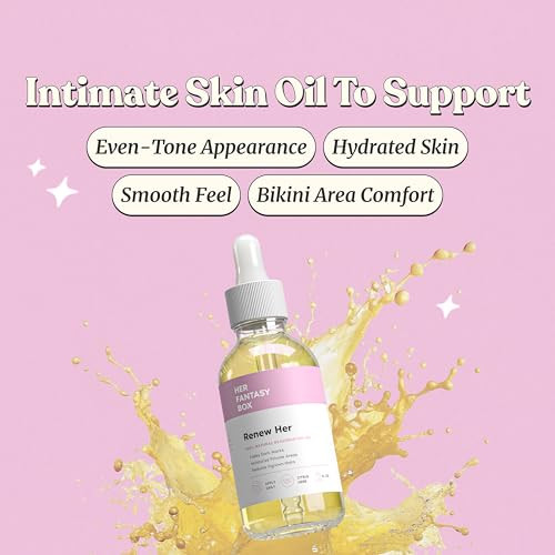 Her Fantasy Box Renew Her Natural Rejuvenating Yoni Oil for Dark Spots Ingrown Hair and Skin Brightening Nourishing
