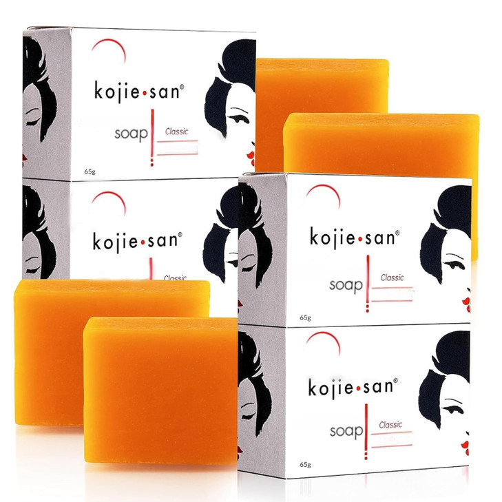 Kojie San Skin Brightening Soap Bundle Pack Original Kojic Acid Dark Spot Remover Bar Soap with Coconut Tea Tree Oil