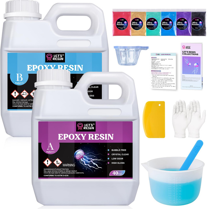 LET S RESIN 80oz Crystal Clear Epoxy Resin Kit for Beginner