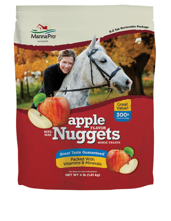 Manna Pro Bite Size Nuggets Horse Treats Apple Flavor Pocket Size 4 lbs