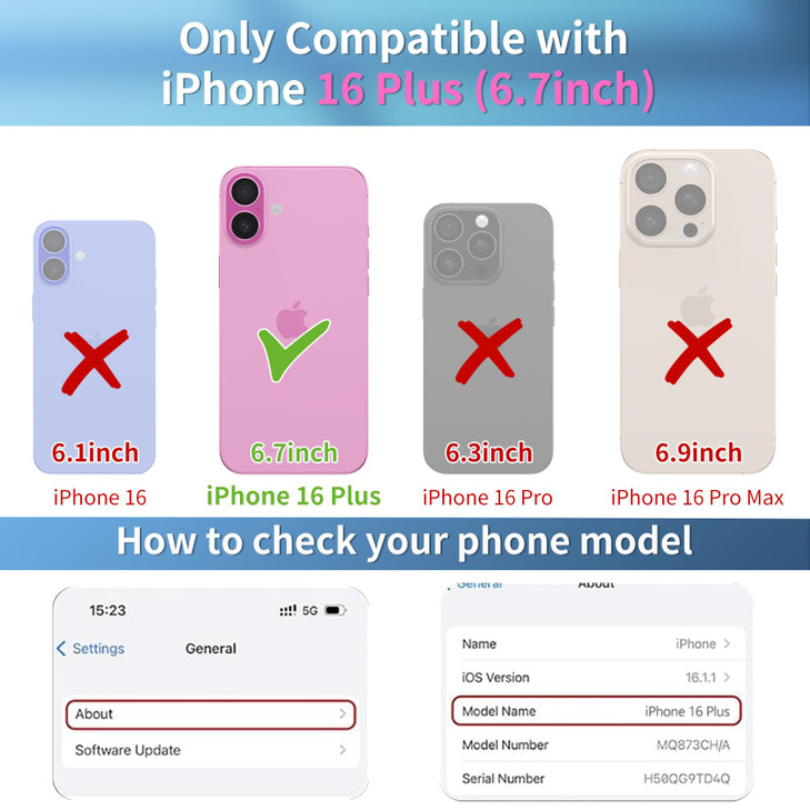 Buleens for iPhone 16 Plus Case 6.7" - Clear Flexible TPU Women Cute Girls Protection Phone Cover Slim Fit Shockproof Funny Girly Unique Pretty Aesth