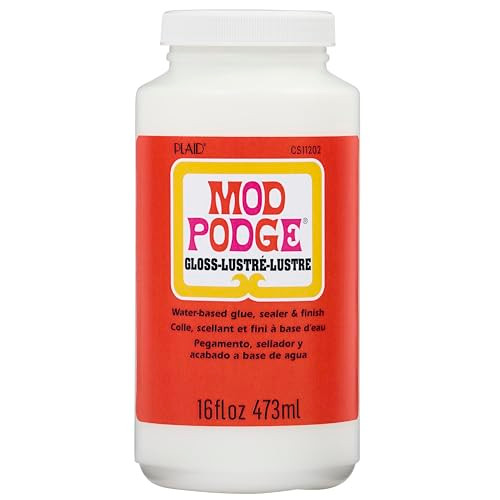 Mod Podge Gloss Sealer Glue Finish All in One Craft Solution Quick Dry Easy Clean for Wood Paper Fabric More Non Toxic