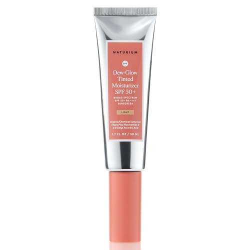Naturium Dew Glow Tinted Moisturizer SPF 50 Light Daily Moisturizing Sunscreen Face Primer with Tint Skin Protector