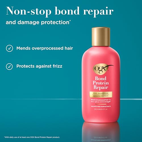 OGX Repair Protect Bond Protein Repair Pre Shampoo Pre Shampoo Treatment Formulated without Para bens Sulfate Free