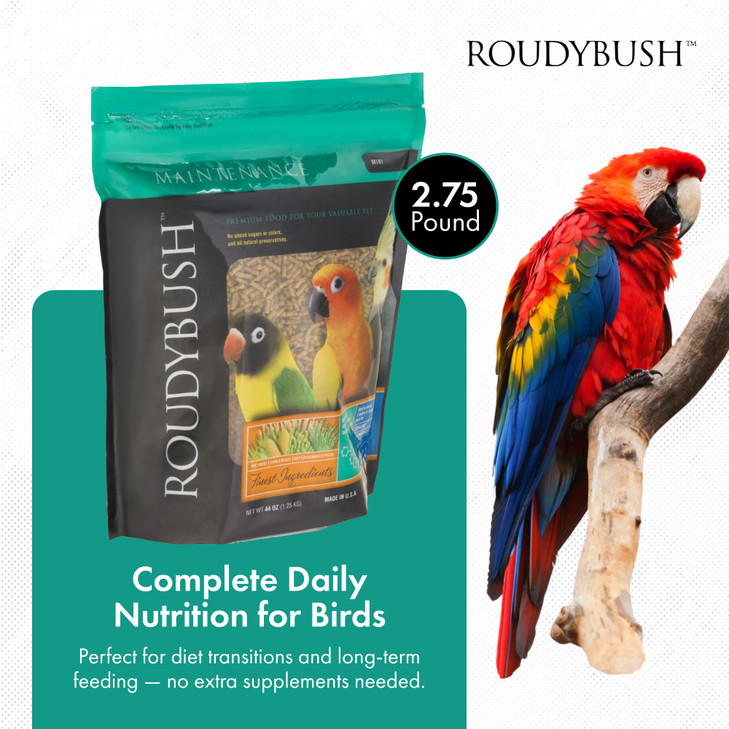 RoudyBush Daily Maintenance Food for Birds Scientifically Formulated Bird Feed Bird Food Pellets w Corn Wheat Soy More