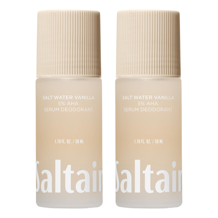 Saltair Serum Deodorant 5 AHA Roll On Salt Water Vanilla 2 Pack