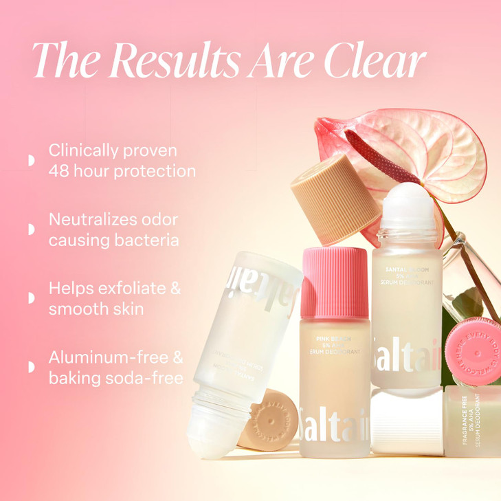 Saltair Serum Deodorant Signature Scents 2 Pack 5 AHA Formula Lactic Acid and Mandelic Acid Deodorant Aluminum Free