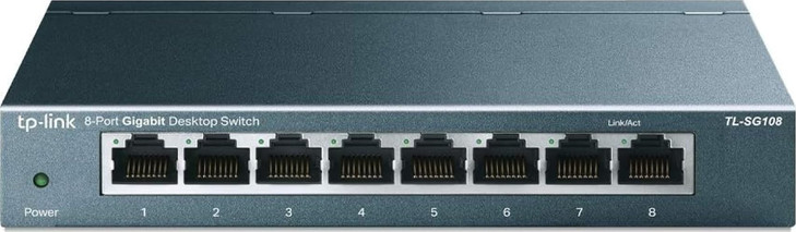 TP Link 8 Port Gigabit Ethernet Network Switch Ethernet Splitter Plug Play Fanless Sturdy Metal w Shielded Ports