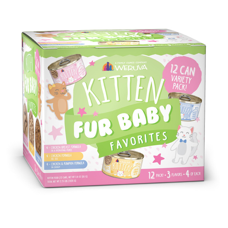 Weruva Kitten Fur Baby Favorites Variety Pack 3oz Can Pack of 12