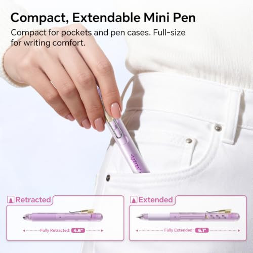 WRITECH Morph Extendable Gel Pens 0 7mm Medium Point Black Ink Pocket to Full Size Design Translucent Soft Grip Barrel