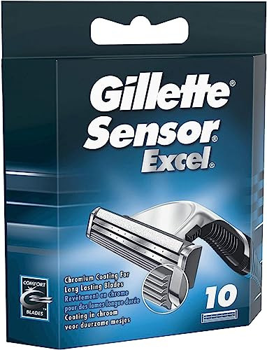 Gillette Sensor Excel Shaving Cartridges for Men Quantity 10 Packaging May Vary
