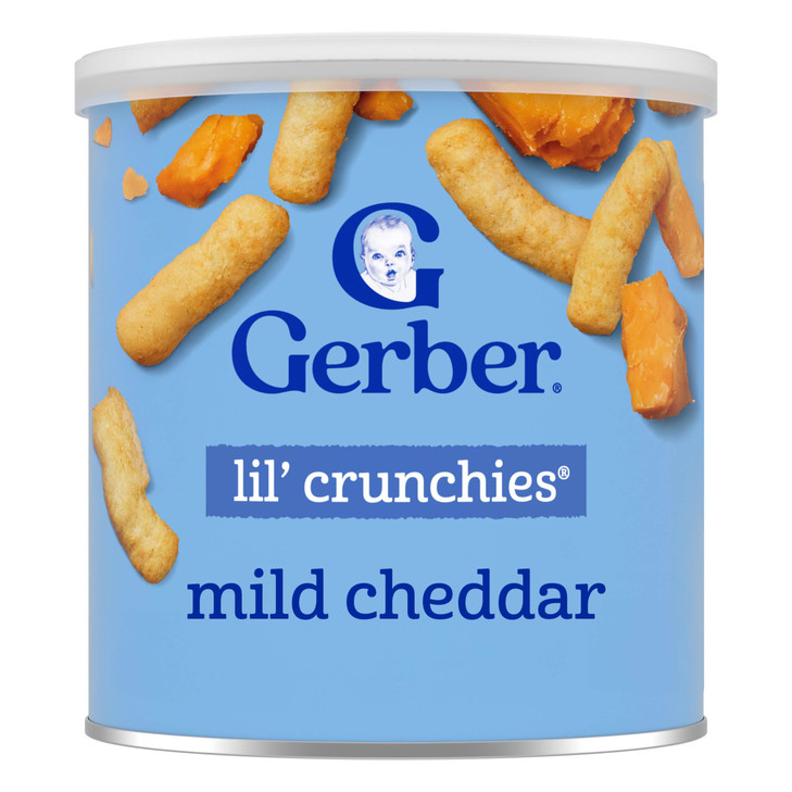 Gerber Stage 3 Mild Cheddar Lil Crunchies Snack, 1.48 Oz, 6 Pack