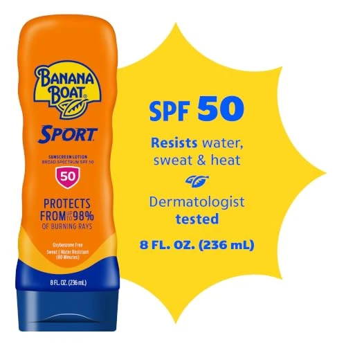Banana Boat Sport SPF 50 Sunscreen Lotion, 8 Fl Oz