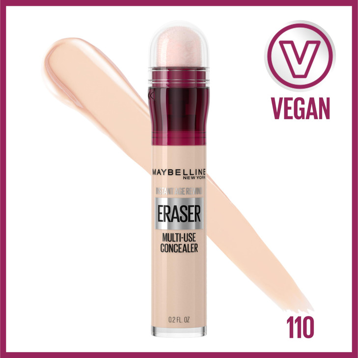 Maybelline Instant Age Rewind Eraser Dark Circles Treatment Multi-Use Concealer, 110, 1 Count Packaging May Vary