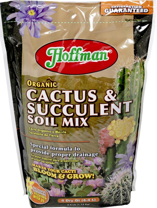 Hoffman 10404 Organic Cactus and Succulent Soil Mix, 4 Quarts, Brown/A